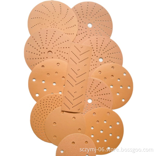 Professional ZY Abrasive Sandpaper Discs - 150mm/6 Inch, Aluminum Oxide, Hook and Loop Backing, Gold Coated for Automotive, Wood, and Paint Finishing
